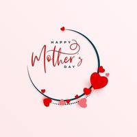 Happy mothers day greeting card illustration with hearts vector