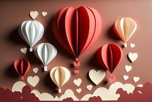 Cut Paper Craft Valentine's Day Heart Backgrounds - . photo