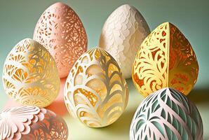 Cut Paper Craft Easter Egg Backgrounds - . photo