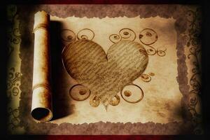 Heart on Parchment Paper - . photo