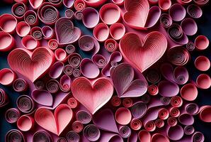 Cut Paper Craft Valentines Day Heart Backgrounds - . photo