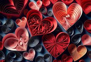 Cut Paper Craft Valentines Day Heart Backgrounds - . photo