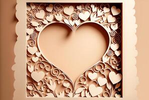 Cut Paper Craft Valentine's Day Heart Backgrounds - . photo