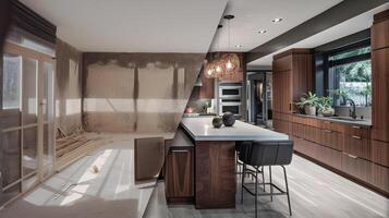 Luxurious Custom Kitchen Upgrade Interior Before And After Construction - . photo