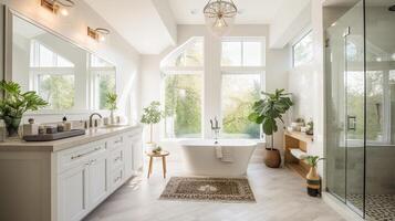 lujoso personalizado baño potenciar interior - generativo ai. foto