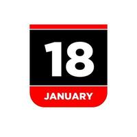 18 enero vector calendario página. 18 ene icono.