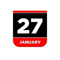 27 enero vector calendario página. 27 ene icono.