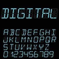 digital font sign. Retro alphabet vector