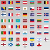 set of all Europe flags vector