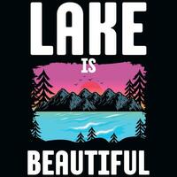 Lake graphics tshirt design vector