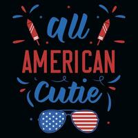 4th of july American independent memorial day typographic tshirt design vector