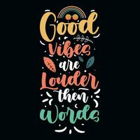 Good vibes summer typography tshirt design vector