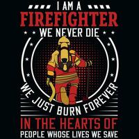 Firefighter graphics tshirt design vector