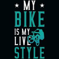 Bicycle bike riding typographic tshirt design vector