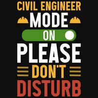 civil ingenieros tipográfico camiseta diseño vector