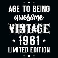 Vintage birthday tshirt design vector