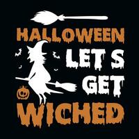 Happy Halloween 31 October witches boo typographic tshirt design vector