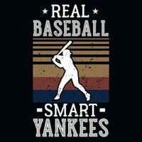 real béisbol jugando añadas camiseta diseño vector