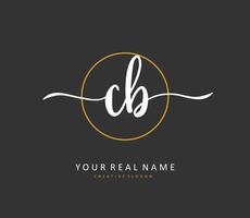 C B CB Initial letter handwriting and  signature logo. A concept handwriting initial logo with template element. vector