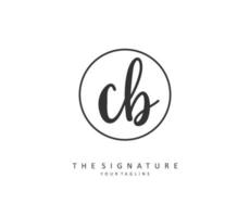 C B CB Initial letter handwriting and  signature logo. A concept handwriting initial logo with template element. vector