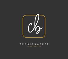 C B CB Initial letter handwriting and  signature logo. A concept handwriting initial logo with template element. vector