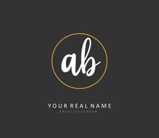 AB Initial letter handwriting and  signature logo. A concept handwriting initial logo with template element. vector