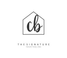 C B CB Initial letter handwriting and  signature logo. A concept handwriting initial logo with template element. vector