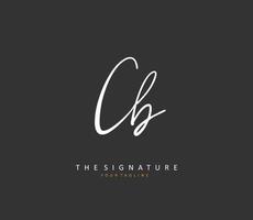 C B CB Initial letter handwriting and  signature logo. A concept handwriting initial logo with template element. vector