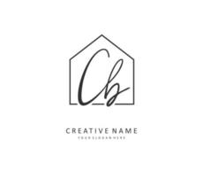 C B CB Initial letter handwriting and  signature logo. A concept handwriting initial logo with template element. vector