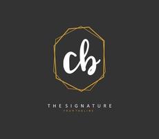 C B CB Initial letter handwriting and  signature logo. A concept handwriting initial logo with template element. vector