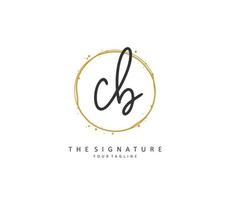 C B CB Initial letter handwriting and  signature logo. A concept handwriting initial logo with template element. vector