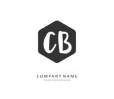 C B CB Initial letter handwriting and  signature logo. A concept handwriting initial logo with template element. vector