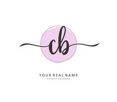 C B CB Initial letter handwriting and  signature logo. A concept handwriting initial logo with template element. vector