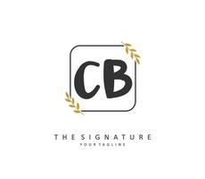 C B CB Initial letter handwriting and  signature logo. A concept handwriting initial logo with template element. vector