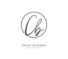 C B CB Initial letter handwriting and  signature logo. A concept handwriting initial logo with template element. vector