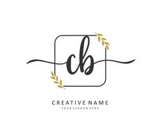 C B CB Initial letter handwriting and  signature logo. A concept handwriting initial logo with template element. vector