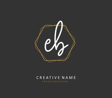 EB Initial letter handwriting and  signature logo. A concept handwriting initial logo with template element. vector