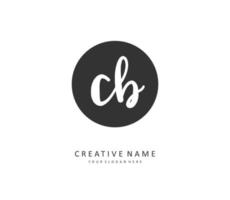 C B CB Initial letter handwriting and  signature logo. A concept handwriting initial logo with template element. vector