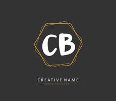 C B CB Initial letter handwriting and  signature logo. A concept handwriting initial logo with template element. vector