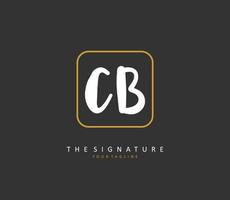 C B CB Initial letter handwriting and  signature logo. A concept handwriting initial logo with template element. vector