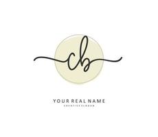 C B CB Initial letter handwriting and  signature logo. A concept handwriting initial logo with template element. vector