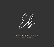 EB Initial letter handwriting and  signature logo. A concept handwriting initial logo with template element. vector