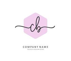 C B CB Initial letter handwriting and  signature logo. A concept handwriting initial logo with template element. vector