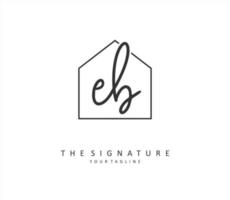 EB Initial letter handwriting and  signature logo. A concept handwriting initial logo with template element. vector