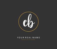 EB Initial letter handwriting and  signature logo. A concept handwriting initial logo with template element. vector