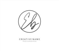EB Initial letter handwriting and  signature logo. A concept handwriting initial logo with template element. vector