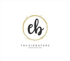 EB Initial letter handwriting and  signature logo. A concept handwriting initial logo with template element. vector