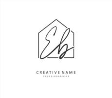 EB Initial letter handwriting and  signature logo. A concept handwriting initial logo with template element. vector