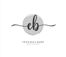 EB Initial letter handwriting and  signature logo. A concept handwriting initial logo with template element. vector
