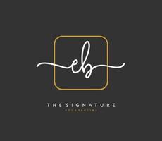 EB Initial letter handwriting and  signature logo. A concept handwriting initial logo with template element. vector
